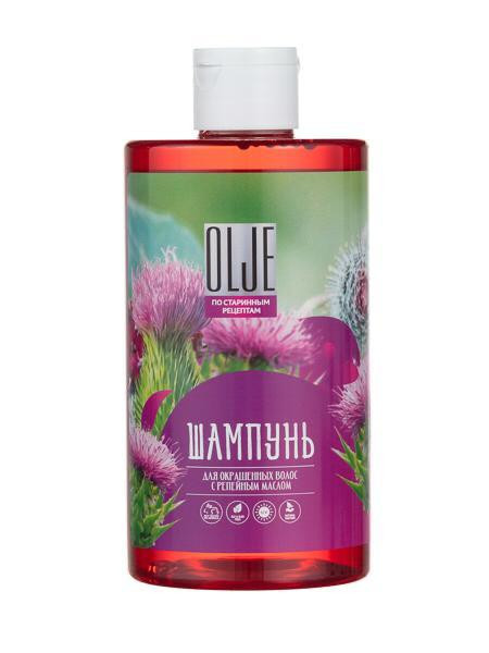 OLJE Натуральный шампунь для окрашенных волос с репейным маслом для поврежденных волос 450 мл в Кемерово